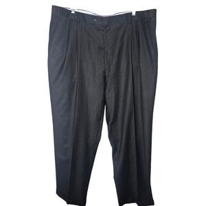 Enzo Mantovani Mens Charcoal Wool Cashmere Pleated Dress Pants 42x30 Italy Lux